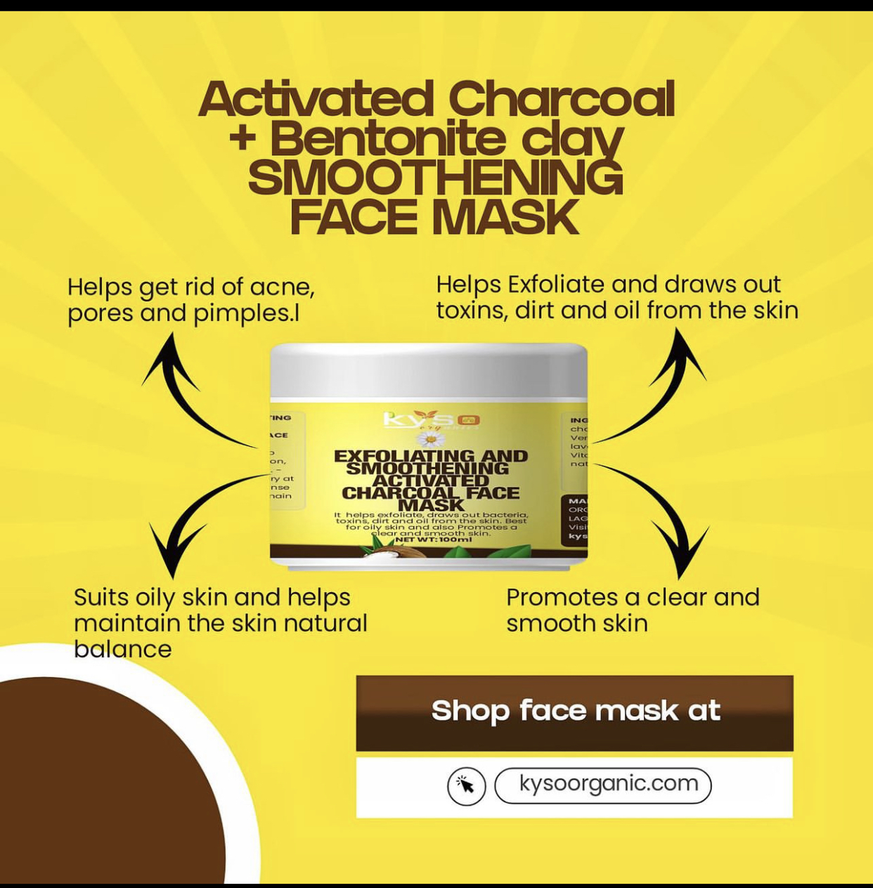 Activated charcoal clay face mask